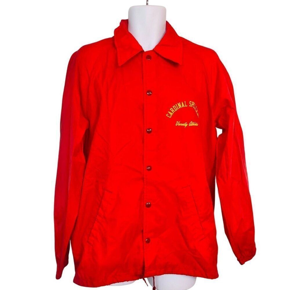 Vintage 50s Champion Running Man Cardinal Spellman Varsity Mens M Jacket Red